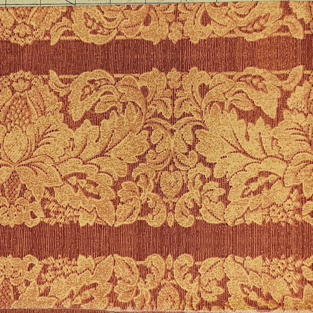 Tanish gold & brown with stripes and large flowers cotton quilt fabric 3/4 yard